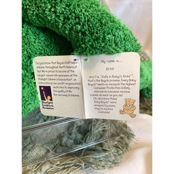 Baby Boyds Starlight Green Frog Plush Toy Stuffed Animal 16" 100% Safe For Baby - Picture 8 of 10